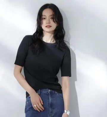 Anti Soaked 땀 얼룩 방지 크루넥 리브 T셔츠
