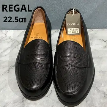 [ 하자품 택 포함 ] REGAL 블랙 코인 로퍼 22.5cm
