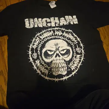 프로레슬링 T셔츠 초레어 UNCHAIN 스컬 디자인 T셔츠 S사이즈