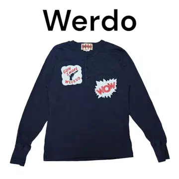 Werdo 빅 프린트 헨리넥 롱T 위어드 글래드핸드