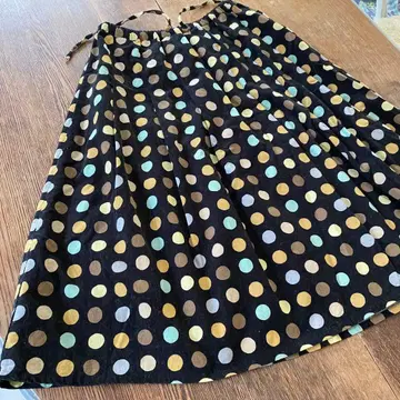 빈티지 코듀로이 스커트 도트 무늬 레트로 도트 스커트