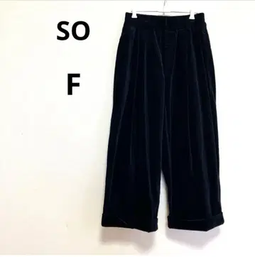 여성용 와이드 팬츠 벨벳 네이비 루즈핏 캐주얼 팬츠