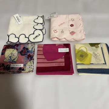 FURLA 손수건 5개 세트 미사용 새상품 묶음 판매