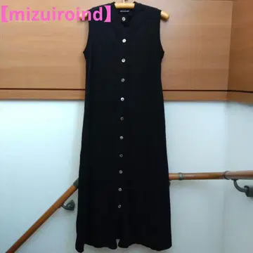 mizuiroind 롱 베스트 베스트 슬리브리스 원피스 블랙