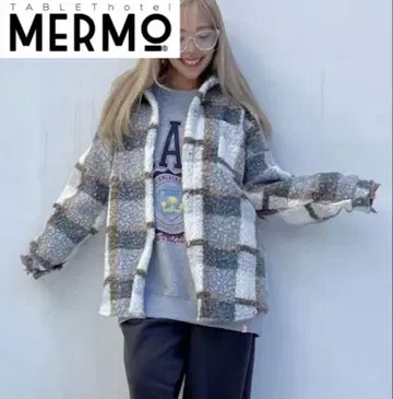 TABLET hotel MERMO 체크 보아 자켓 그레이