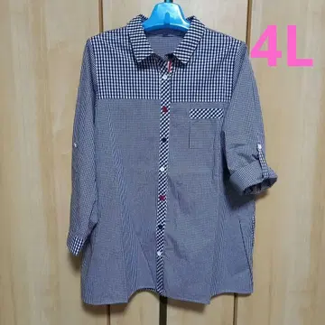 택 없음 새상품 빅 사이즈 패치워크 셔츠