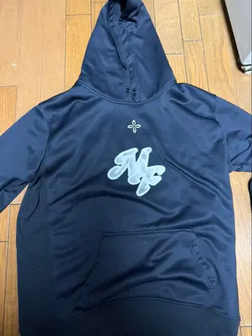 MF 로고 후드 부착 네이비 후드티 한정판