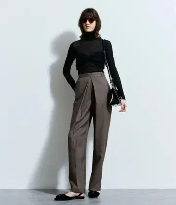 allureville 멜란지 미니 해링본 테이퍼드 M