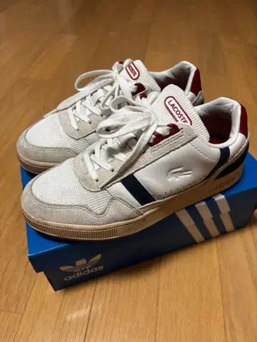 LACOSTE 스니커즈 화이트/레드/네이비
