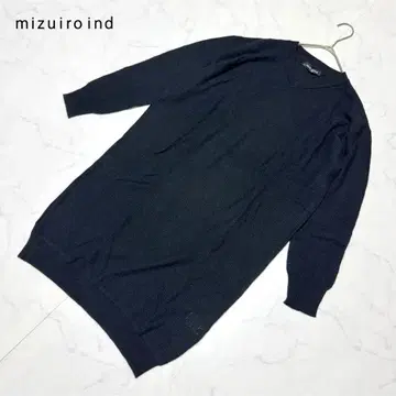 [ 새상품급 ] mizuiro ind V넥 울 혼방 니트 원피스 블랙