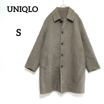 유니클로 더블 페이스 코트 470116 코트 울 혼방 브라운