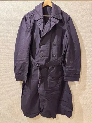 US NAVY 레인코트 더블 브레스트 M-R 네이비 트렌치