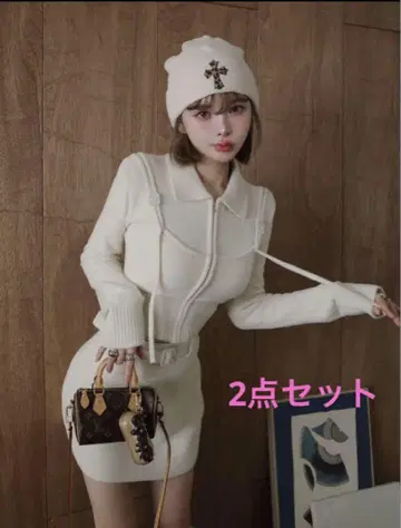 Darich 뷔스티에 도킹 니트탑, 스커트