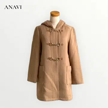 [ ANAVI ] 베이지 후드 부착 더플 코트