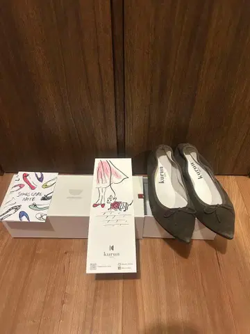 kurun 스웨이드 카키 플랫슈즈 36.5