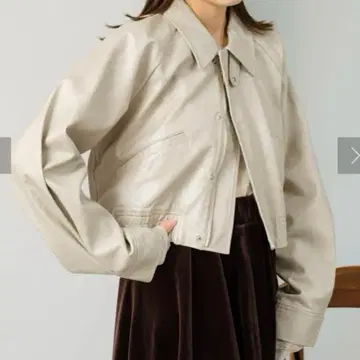 Kastane 카스타네 인조 가죽 숏 블루종 아이보리