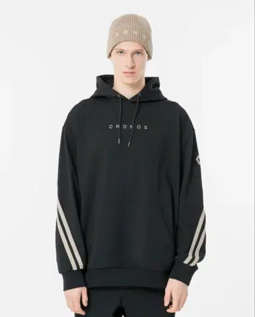 CRONOS TWIN STRIPEHOODIE 블랙 베이지 후드티