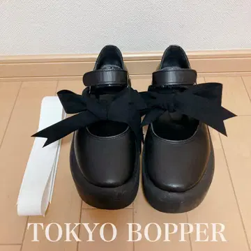 TOKYO BOPPER 블랙 멜리 제인 통굽 신발