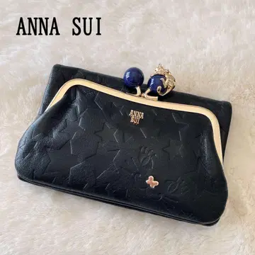 새상품급 ANNA SUI 안나수이 플레이잉캣 가마구치 접이식 지갑 블랙