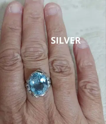 아쿠아 마린 컬러 SILVER 반지