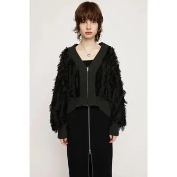 JQ FRINGE ZIP UP SHORT C/D 집업 가디건