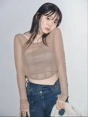 SNIDEL 코르셋 디자인 컷 상의 아이보리