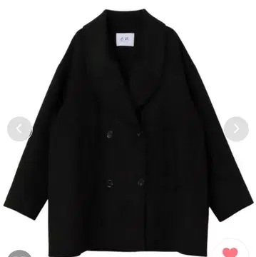 and Me 에버 네이비 울 리버 P 코트 M 블랙 피코트