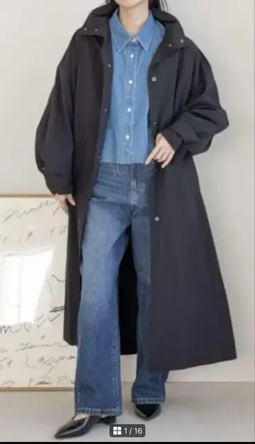 로리즈팜 롱 코트 블랙