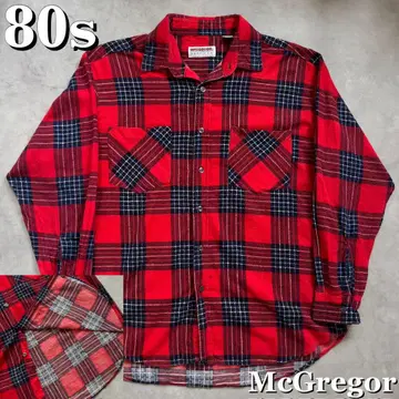 80s 맥그리거 프리넬 체크 셔츠 플란넬 셔츠 빈티지