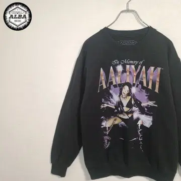 AALIYAH 아리야 후드티 풀오버 빈티지 블랙 M