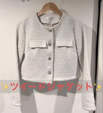 화이트 노카라 크롭 자켓