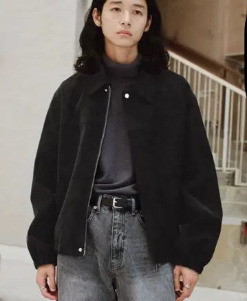 [ WYM LIDMN ] FAUX SUEDE ZIP BLOUSON