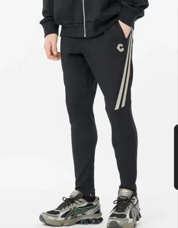 CRONOS TWIN STRIPE PANTS BLACK x GREIGE