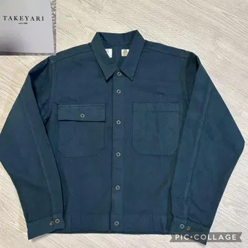 TAKEYARI 콜라보 숏 기장 워크 셔츠 M 오카야마 쿠라시키