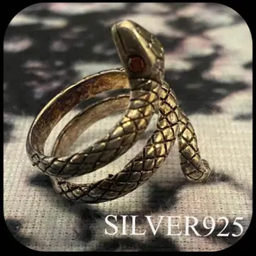 빈티지 실버 925 반지 뱀 디자인 남성용 여성용 반지
