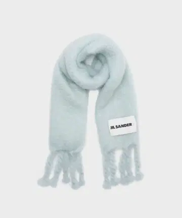 질 샌더+ 울 모헤어 머플러 대형 라이트 블루 계열