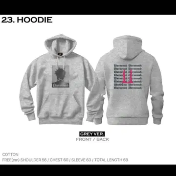[ G-DRAGON ] UBERMENSCH HOODIE 후드티 그레이