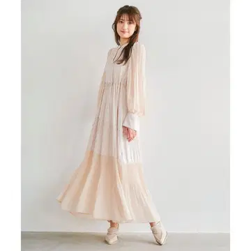 COCODERL 플리츠 티어드 원피스