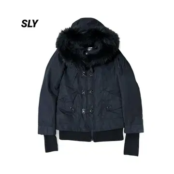 SLY grunge fur mods coat y2k BLK y2k