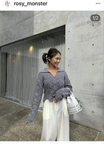 로지몬스터 flower crochet hand knit
