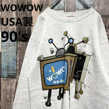 초레어 USA제 90s WOWOW 맨투맨 기업 방송국 빈티지