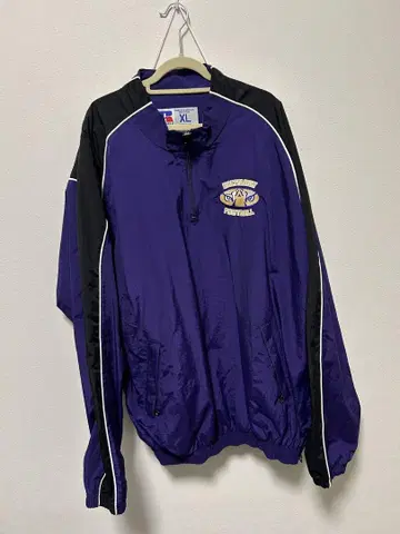 RUSSELL ATHLETIC 하프 지퍼 나일론 자켓 XL 보라색