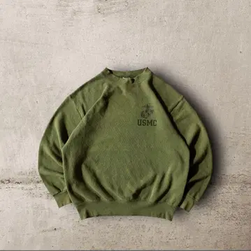 USMC 밀리터리 맨투맨 올리브 그린 L
