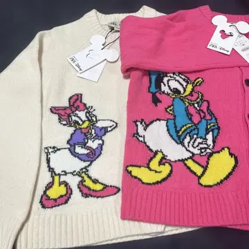 ZARA 해리 램버트 Disney 도날드 데이지 가디건 세트