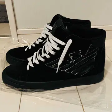 미사용 엠포리오 아르마니 스니커즈 블랙 스웨이드 27.5 하이컷