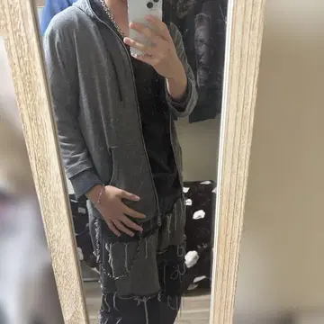 더블 지퍼 후드티