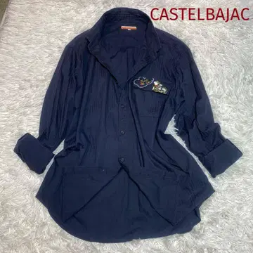 까스텔바작 다크 네이비 긴팔 셔츠 자수 스트라이프