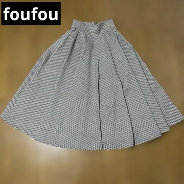 foufou 체크 스커트 하운드투스 체크 플레어 스커트