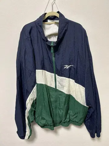 Reebok 나일론 자켓 XL 네이비/그린 빈티지