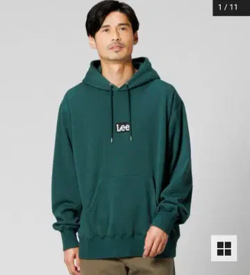 리 박스 로고 속기모 샤기 후드티 그린 속기모 XL 풀오버